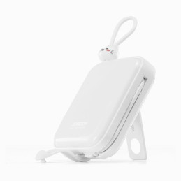 Maitinimo blokas su stovu USB-C laidu ir iPhone Lightning Cutie Series 10000mAh 22,5W balta