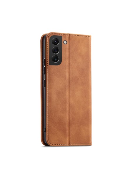 Magnetinis Fancy Case Dėklas, skirtas Samsung Galaxy S22+ (S22 Plus) Cover Card Piniginės kortelės stovas rudas Magnetinis Fancy Case Dėklas, skirtas Samsung Galaxy S22+ (S22 Plus) Cover Card Piniginės kortelės stovas rudas