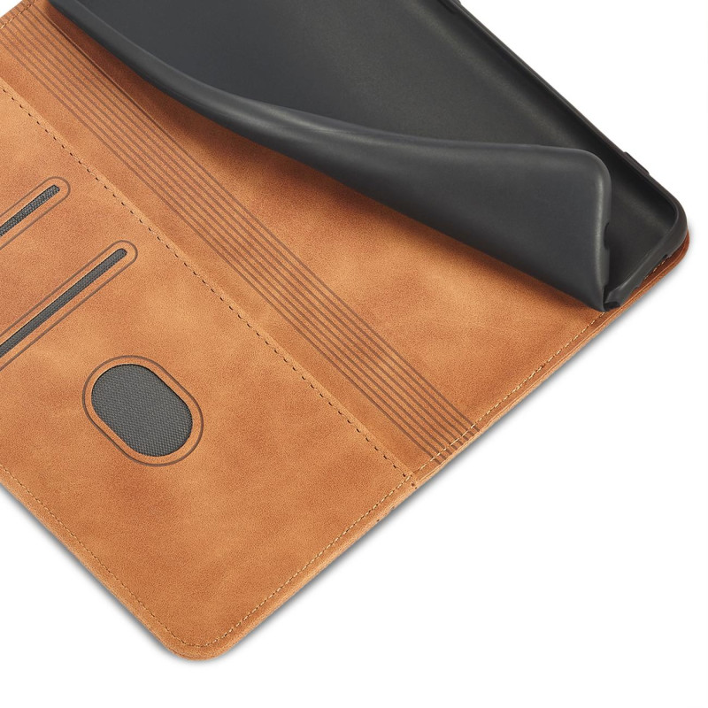 Magnetinis Fancy Case Dėklas, skirtas Samsung Galaxy S22+ (S22 Plus) Cover Card Piniginės kortelės stovas rudas