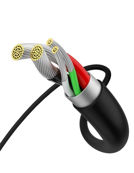 Puikus kabelis USB microUSB laidas greitam įkrovimui 2A 1m juodas