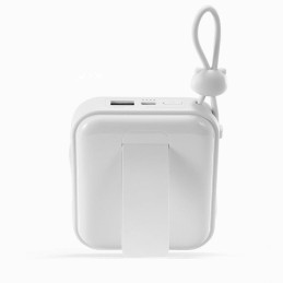 Maitinimo blokas su stovu USB-C laidu ir iPhone Lightning Cutie Series 10000mAh 22,5W balta