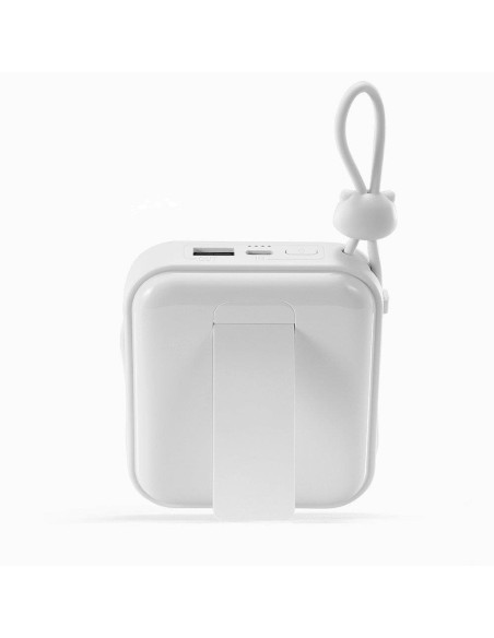 Maitinimo blokas su stovu USB-C laidu ir iPhone Lightning Cutie Series 10000mAh 22,5W balta