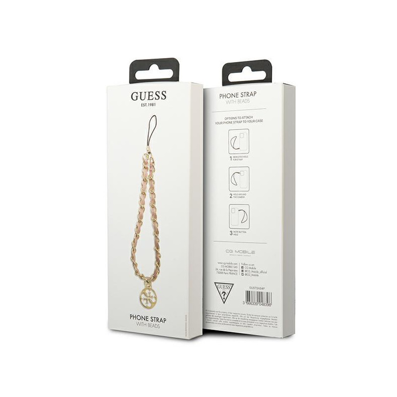 Guess Chain Metal 4G Charm - rožinė