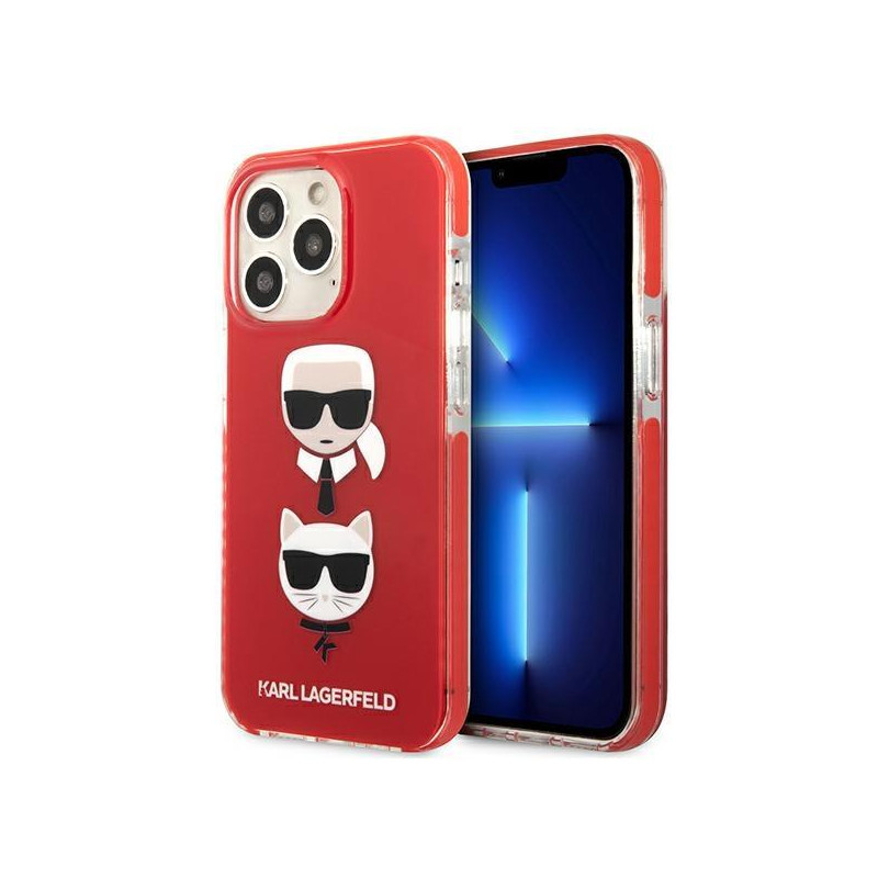 Karl Lagerfeld Karl&Choupette Head dėklas, skirtas iPhone 13 Pro / iPhone 13 - raudonas Karl Lagerfeld Karl&Choupette Head dėklas, skirtas iPhone 13 Pro / iPhone 13 - raudonas