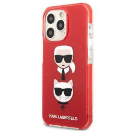 Karl Lagerfeld Karl&Choupette Head dėklas, skirtas iPhone 13 Pro / iPhone 13 - raudonas