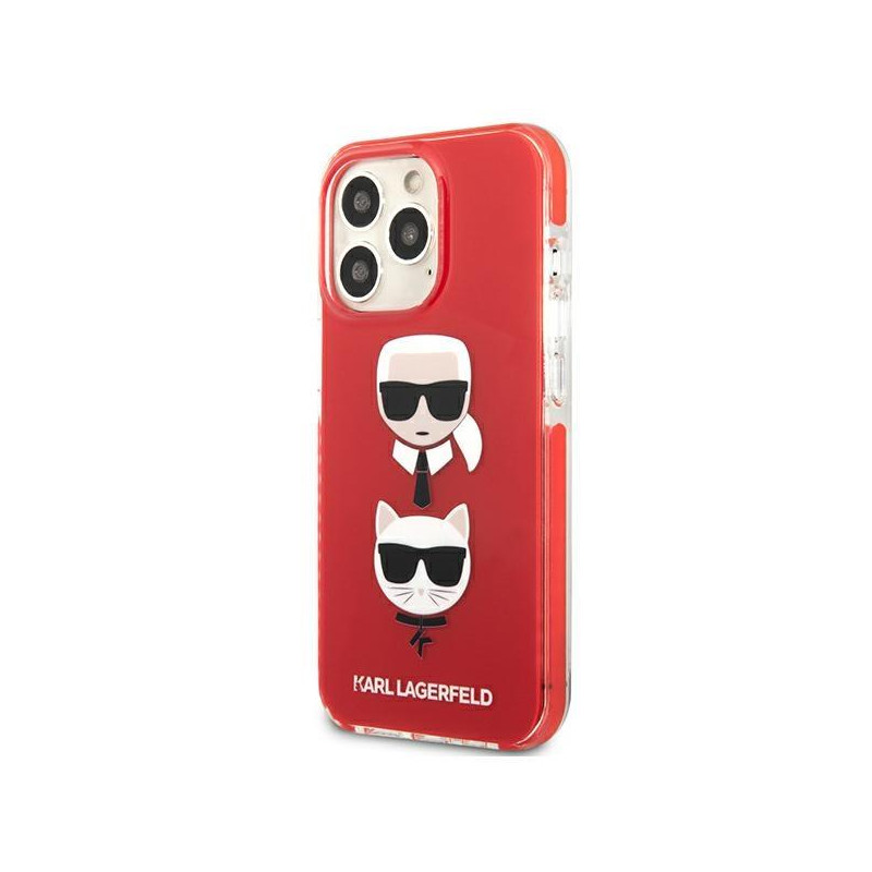 Karl Lagerfeld Karl&Choupette Head dėklas, skirtas iPhone 13 Pro / iPhone 13 - raudonas
