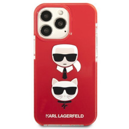 Karl Lagerfeld Karl&Choupette Head dėklas, skirtas iPhone 13 Pro / iPhone 13 - raudonas