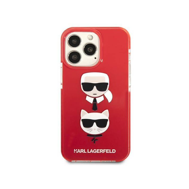 Karl Lagerfeld Karl&Choupette Head dėklas, skirtas iPhone 13 Pro / iPhone 13 - raudonas
