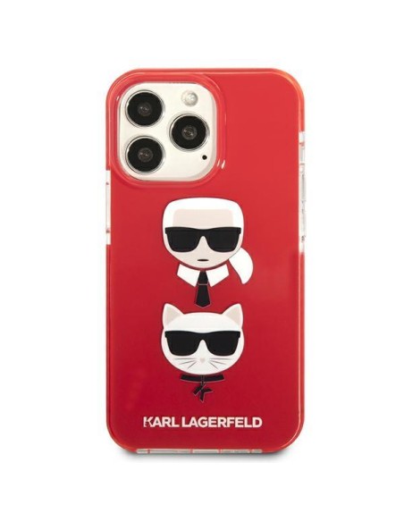 Karl Lagerfeld Karl&Choupette Head dėklas, skirtas iPhone 13 Pro / iPhone 13 - raudonas