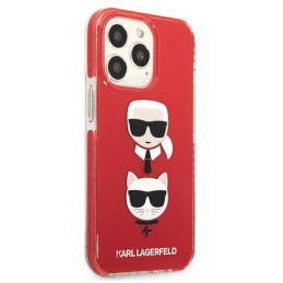 Karl Lagerfeld Karl&Choupette Head dėklas, skirtas iPhone 13 Pro / iPhone 13 - raudonas