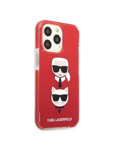 Karl Lagerfeld Karl&Choupette Head dėklas, skirtas iPhone 13 Pro / iPhone 13 - raudonas