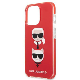 Karl Lagerfeld Karl&Choupette Head dėklas, skirtas iPhone 13 Pro / iPhone 13 - raudonas