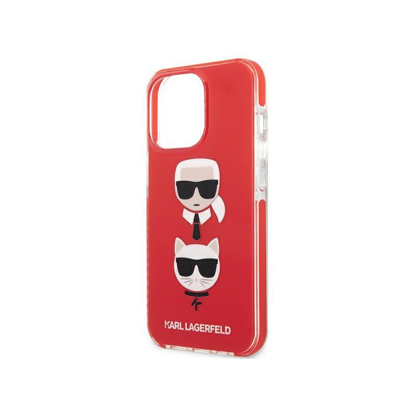 Karl Lagerfeld Karl&Choupette Head dėklas, skirtas iPhone 13 Pro / iPhone 13 - raudonas