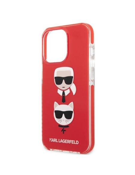 Karl Lagerfeld Karl&Choupette Head dėklas, skirtas iPhone 13 Pro / iPhone 13 - raudonas
