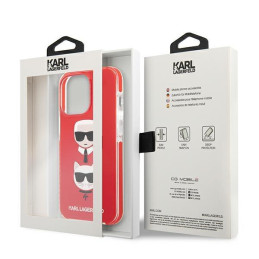 Karl Lagerfeld Karl&Choupette Head dėklas, skirtas iPhone 13 Pro / iPhone 13 - raudonas