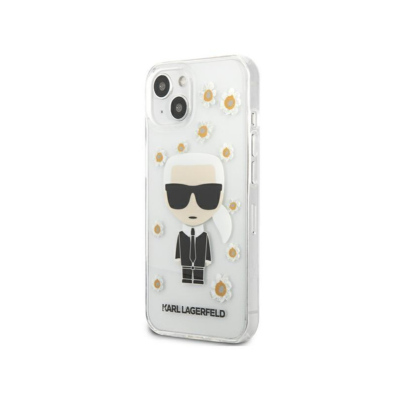 Karl Lagerfeld Flower Ikonik Karl dėklas iPhone 13 mini - skaidrus