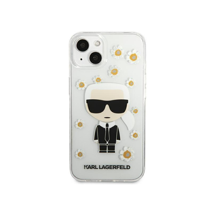 Karl Lagerfeld Flower Ikonik Karl dėklas iPhone 13 mini - skaidrus