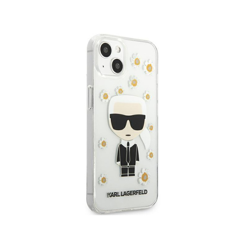 Karl Lagerfeld Flower Ikonik Karl dėklas iPhone 13 mini - skaidrus