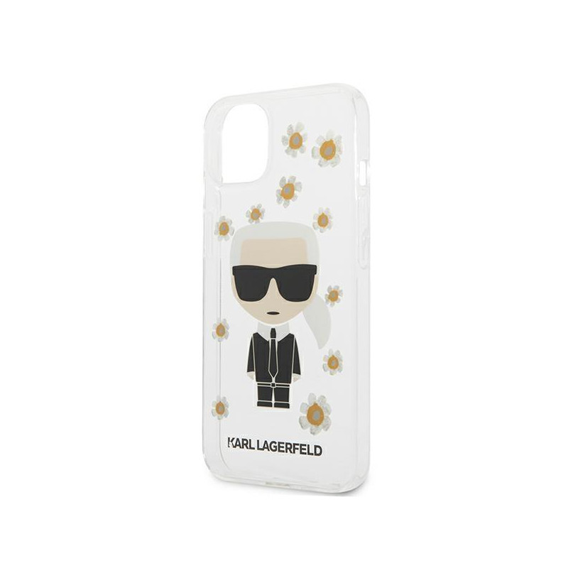 Karl Lagerfeld Flower Ikonik Karl dėklas iPhone 13 mini - skaidrus