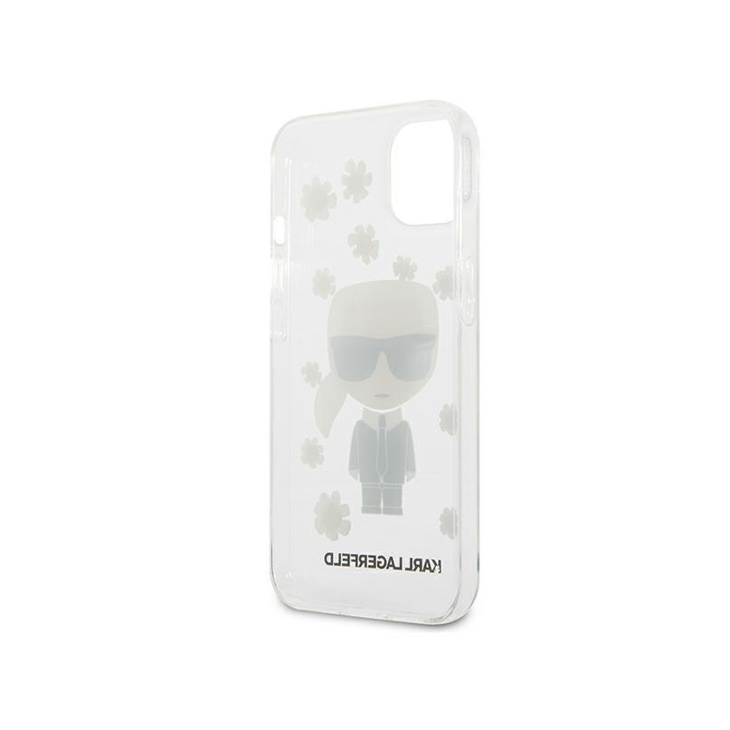 Karl Lagerfeld Flower Ikonik Karl dėklas iPhone 13 mini - skaidrus