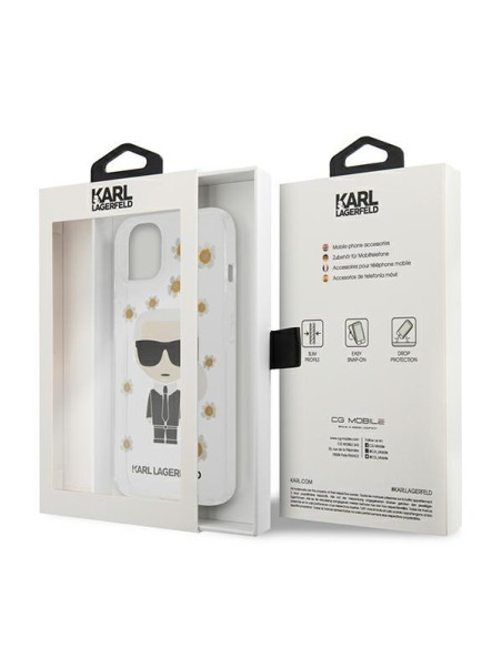 Karl Lagerfeld Flower Ikonik Karl dėklas iPhone 13 mini - skaidrus Karl Lagerfeld Flower Ikonik Karl dėklas iPhone 13 mini - skaidrus