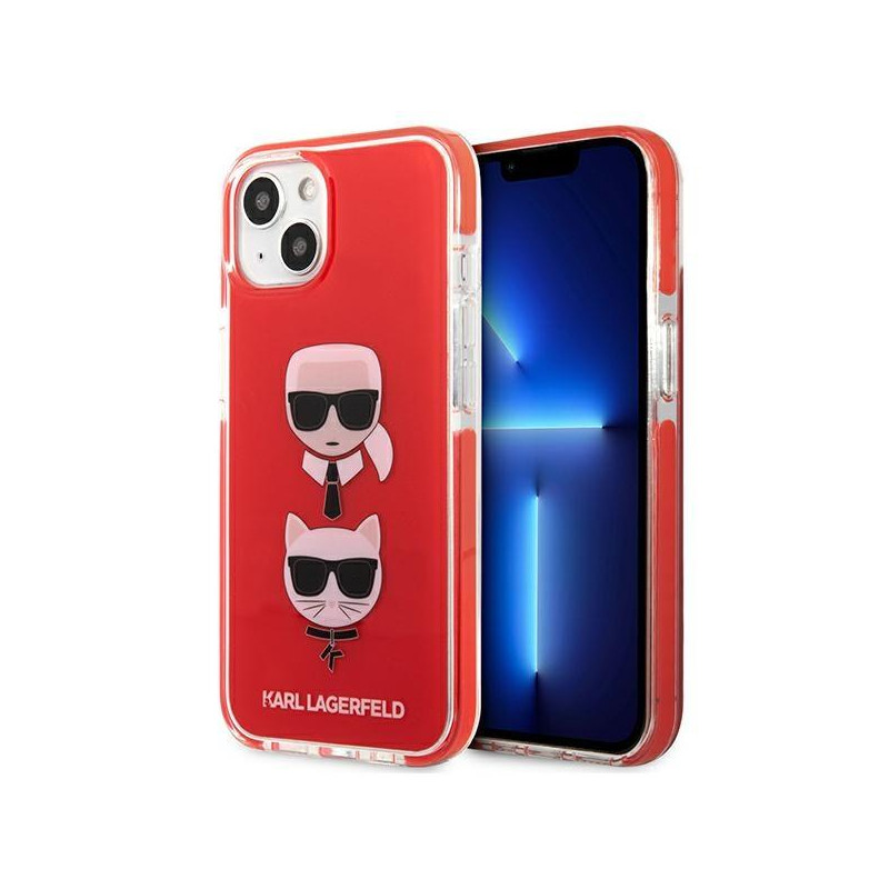 Karl Lagerfeld Karl&Choupette Head dėklas iPhone 13 mini - raudonas Karl Lagerfeld Karl&Choupette Head dėklas iPhone 13 mini - raudonas
