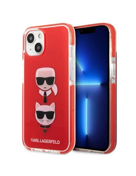 Karl Lagerfeld Karl&Choupette Head dėklas iPhone 13 mini - raudonas Karl Lagerfeld Karl&Choupette Head dėklas iPhone 13 mini - raudonas