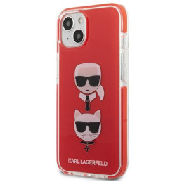 Karl Lagerfeld Karl&Choupette Head dėklas iPhone 13 mini - raudonas