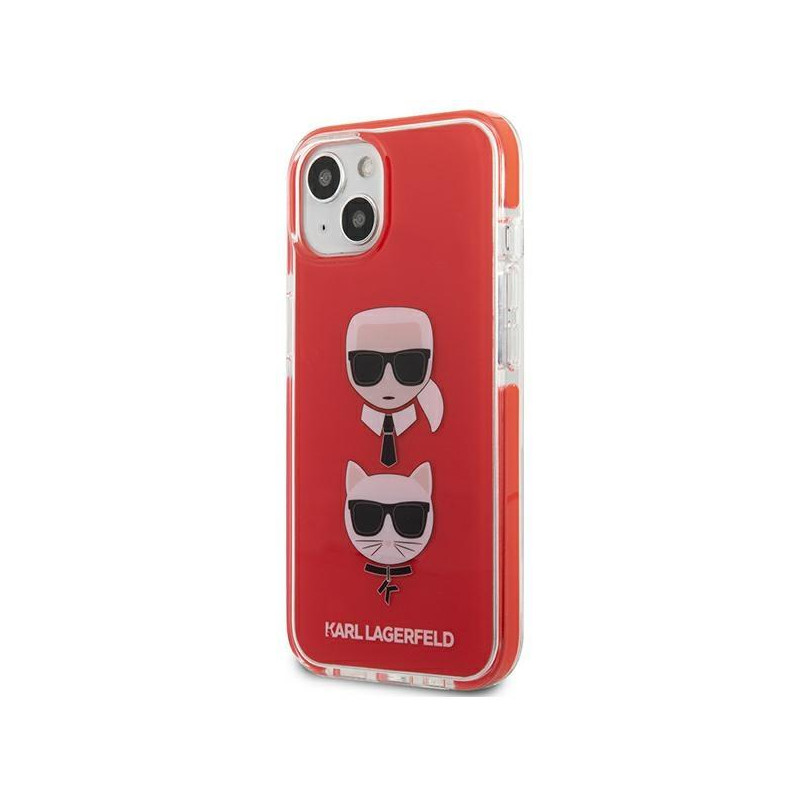 Karl Lagerfeld Karl&Choupette Head dėklas iPhone 13 mini - raudonas