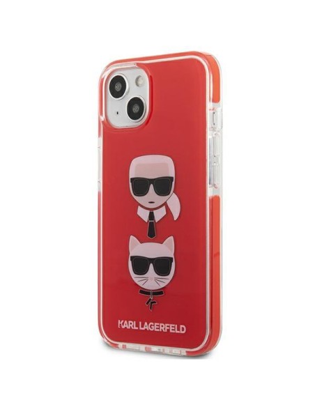 Karl Lagerfeld Karl&Choupette Head dėklas iPhone 13 mini - raudonas Karl Lagerfeld Karl&Choupette Head dėklas iPhone 13 mini - raudonas