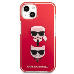 Karl Lagerfeld Karl&Choupette Head dėklas iPhone 13 mini - raudonas