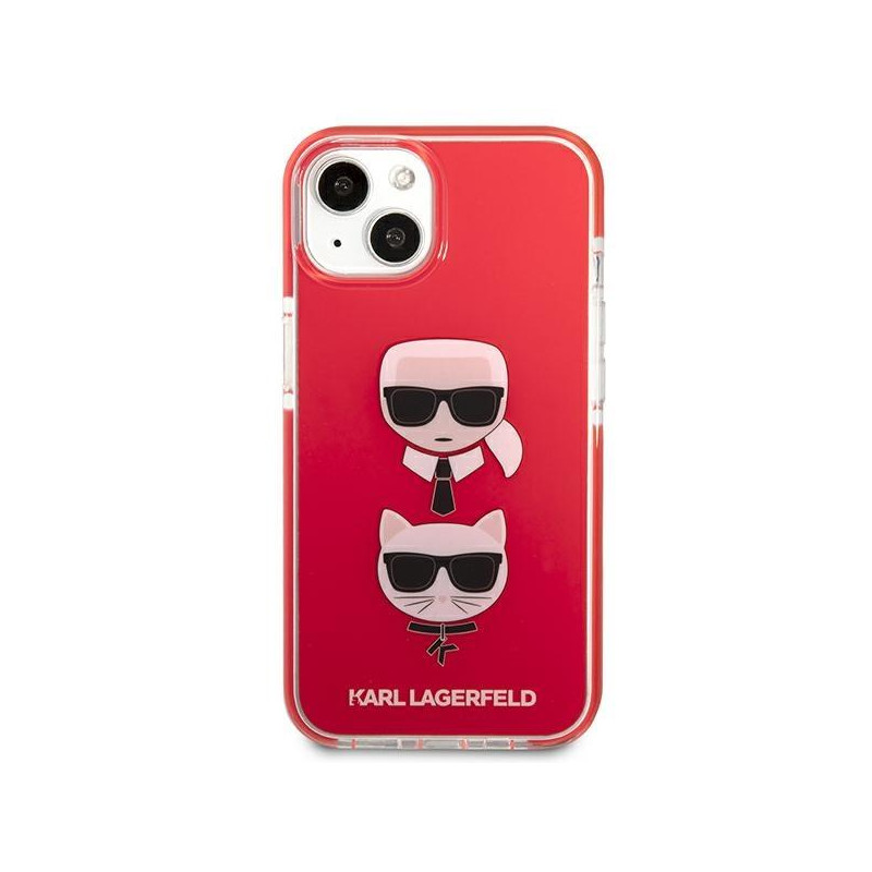 Karl Lagerfeld Karl&Choupette Head dėklas iPhone 13 mini - raudonas