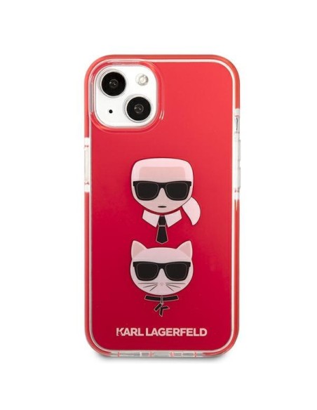 Karl Lagerfeld Karl&Choupette Head dėklas iPhone 13 mini - raudonas Karl Lagerfeld Karl&Choupette Head dėklas iPhone 13 mini - raudonas