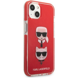 Karl Lagerfeld Karl&Choupette Head dėklas iPhone 13 mini - raudonas