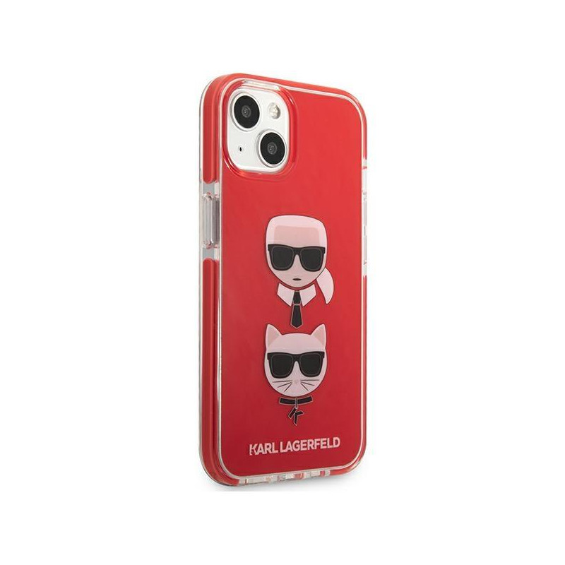 Karl Lagerfeld Karl&Choupette Head dėklas iPhone 13 mini - raudonas