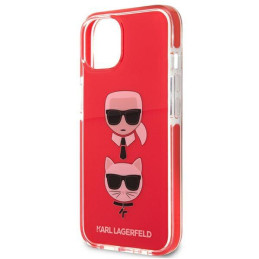 Karl Lagerfeld Karl&Choupette Head dėklas iPhone 13 mini - raudonas