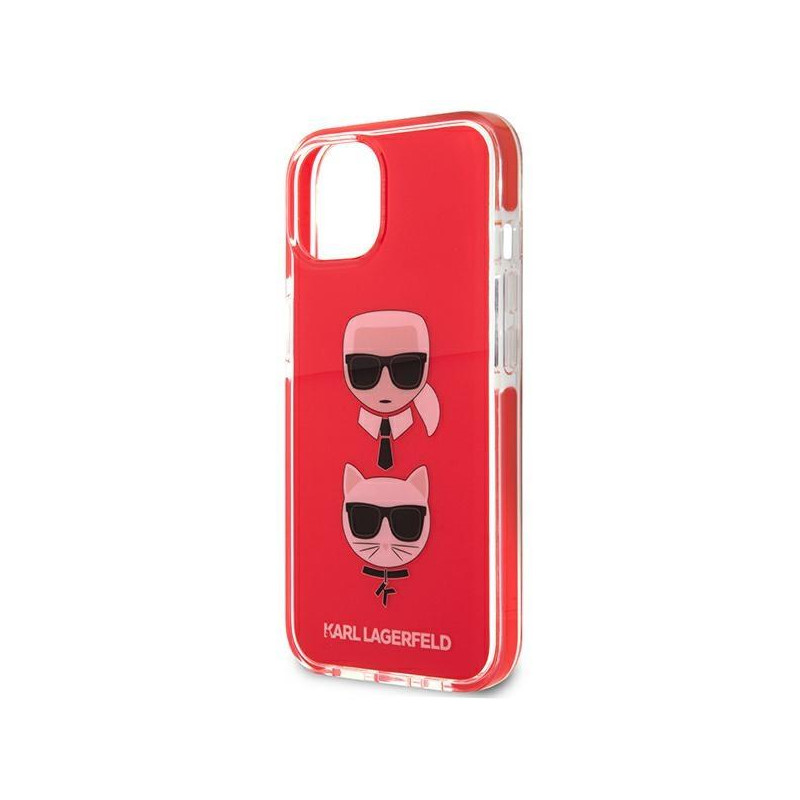 Karl Lagerfeld Karl&Choupette Head dėklas iPhone 13 mini - raudonas