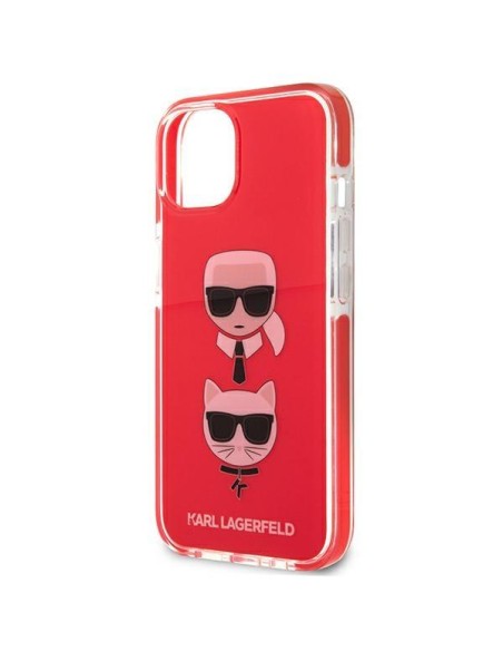 Karl Lagerfeld Karl&Choupette Head dėklas iPhone 13 mini - raudonas Karl Lagerfeld Karl&Choupette Head dėklas iPhone 13 mini - raudonas