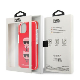 Karl Lagerfeld Karl&Choupette Head dėklas iPhone 13 mini - raudonas