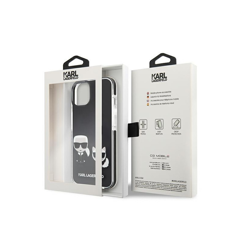 Karl Lagerfeld Karl&Choupette dėklas iPhone 13 mini - juodas