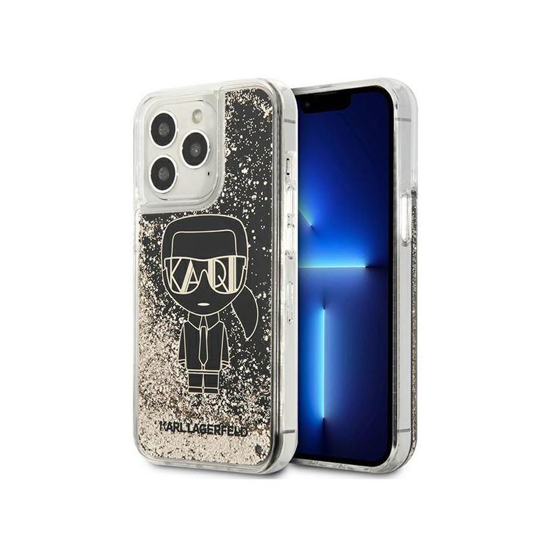 Karl Lagerfeld Liquid Glitter Gatsby dėklas iPhone 13 Pro Max - juodas