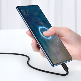 Puikus kabelis USB microUSB laidas greitam įkrovimui 2A 1m juodas
