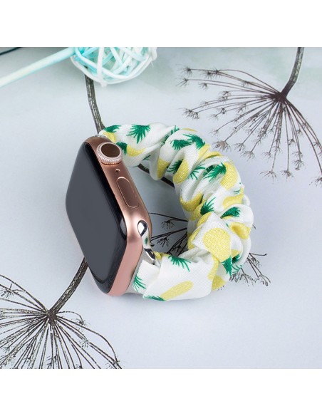 Audinio juosta laikrodžiui 7 / 6 / 5 / 4 / 3 / 2 / SE (41 / 40 / 38 mm) apyrankės apyrankė su elastine juostele ananasai...