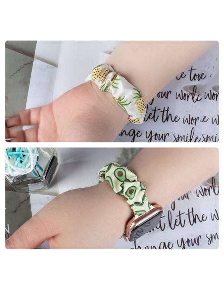 Audinio juosta laikrodžiui 7 / 6 / 5 / 4 / 3 / 2 / SE (45 / 44 / 42 mm) apyrankės apyrankė avokado elastinė juosta apyra...