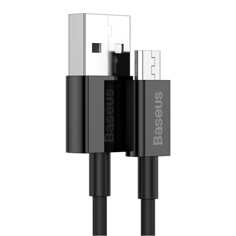 Puikus kabelis USB microUSB laidas greitam įkrovimui 2A 1m juodas