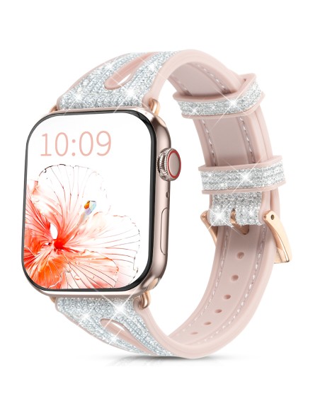 Kingxbar naujoji chameleono apyrankė laikrodžio dirželis 9/ 8/ 7/ 6/ 5/ 4/ 3/ 2/ SE (45/ 44/ 42mm) krištolinė apyrankė, ...