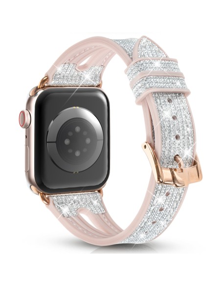 Kingxbar naujoji chameleono apyrankė laikrodžio dirželis 9/ 8/ 7/ 6/ 5/ 4/ 3/ 2/ SE (45/ 44/ 42mm) krištolinė apyrankė, ...