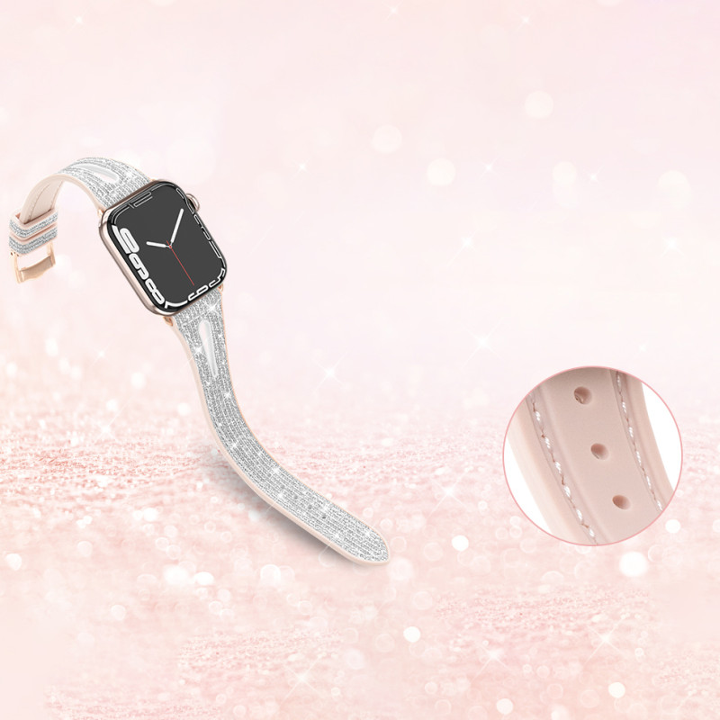 Kingxbar naujoji chameleono apyrankė laikrodžio dirželis 9/ 8/ 7/ 6/ 5/ 4/ 3/ 2/ SE (45/ 44/ 42mm) krištolinė apyrankė, ...