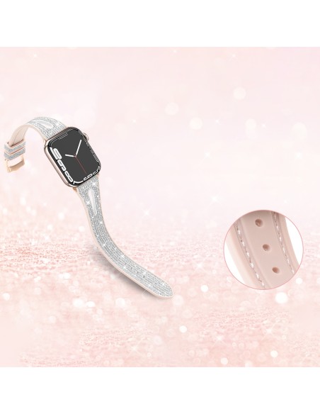 Kingxbar naujoji chameleono apyrankė laikrodžio dirželis 9/ 8/ 7/ 6/ 5/ 4/ 3/ 2/ SE (45/ 44/ 42mm) krištolinė apyrankė, ...