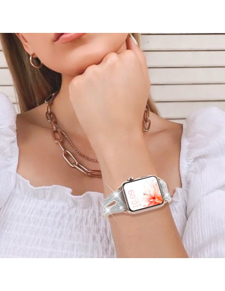 Kingxbar naujoji chameleono apyrankė laikrodžio dirželis 9/ 8/ 7/ 6/ 5/ 4/ 3/ 2/ SE (45/ 44/ 42mm) krištolinė apyrankė, ...